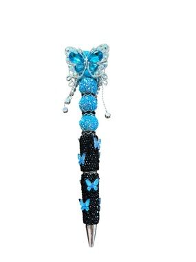AB INKS Handmade Blue Butterfly Crystal Pen